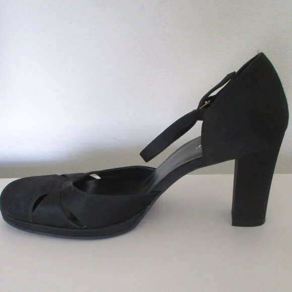 Kenneth Cole Reaction Womens Dressy Black Satin Ankle-strap Pump w/3" Heel - 8M - Picture 6 of 9